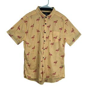 NWOT Five Points Industries Retro Shirt Slim Fit Flamingo Print Mens Sz L